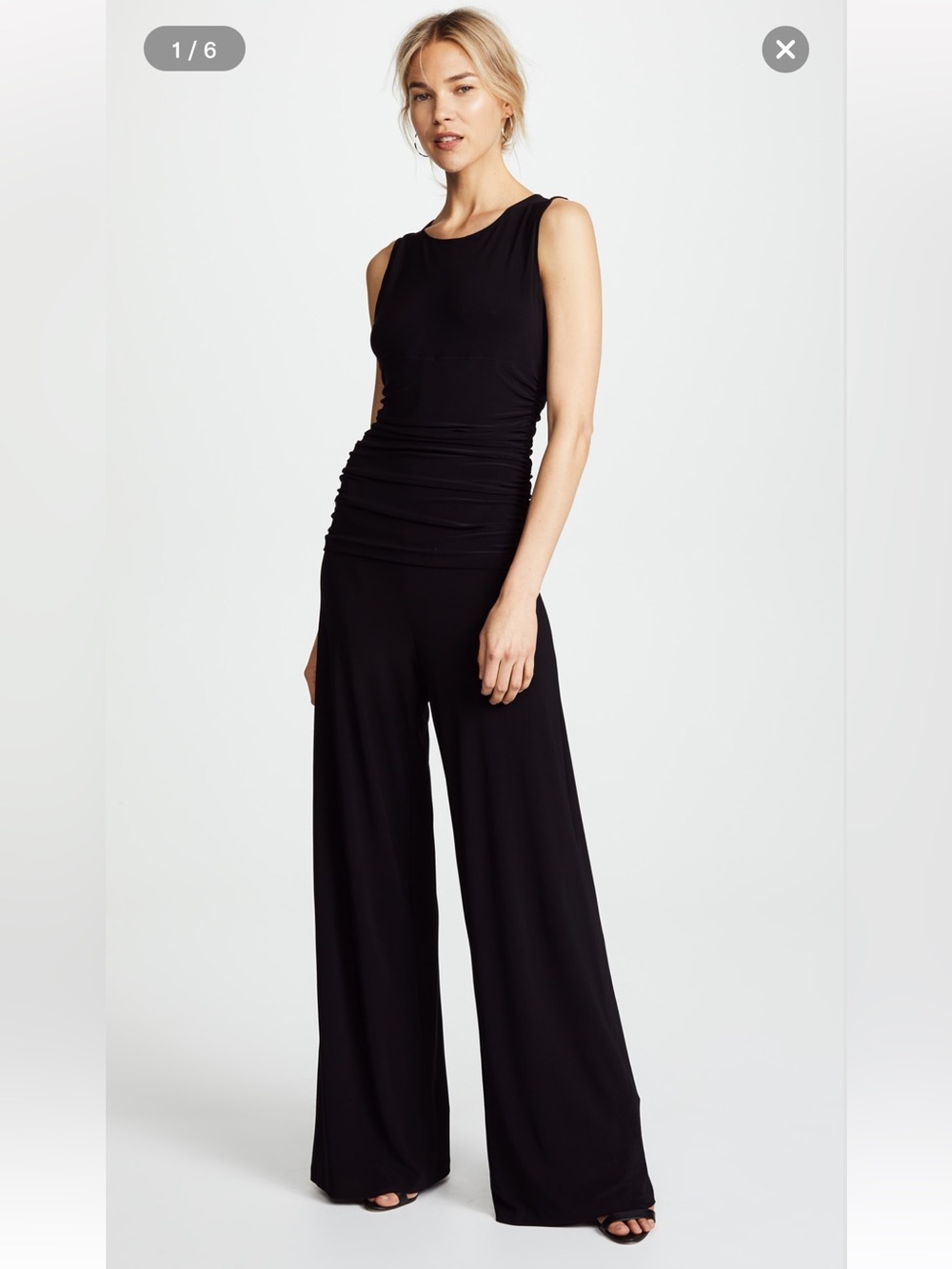 Norma Kamali x Kamali Kulture Shirred Waist Jumpsuit in Black